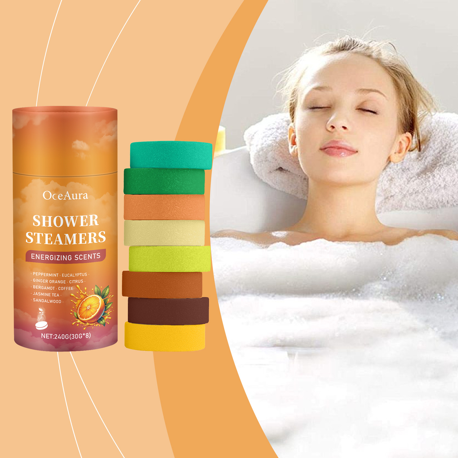 Shower Steamer Tablet - 8PCS Shower Steamers Aromatherapy Essential Oil