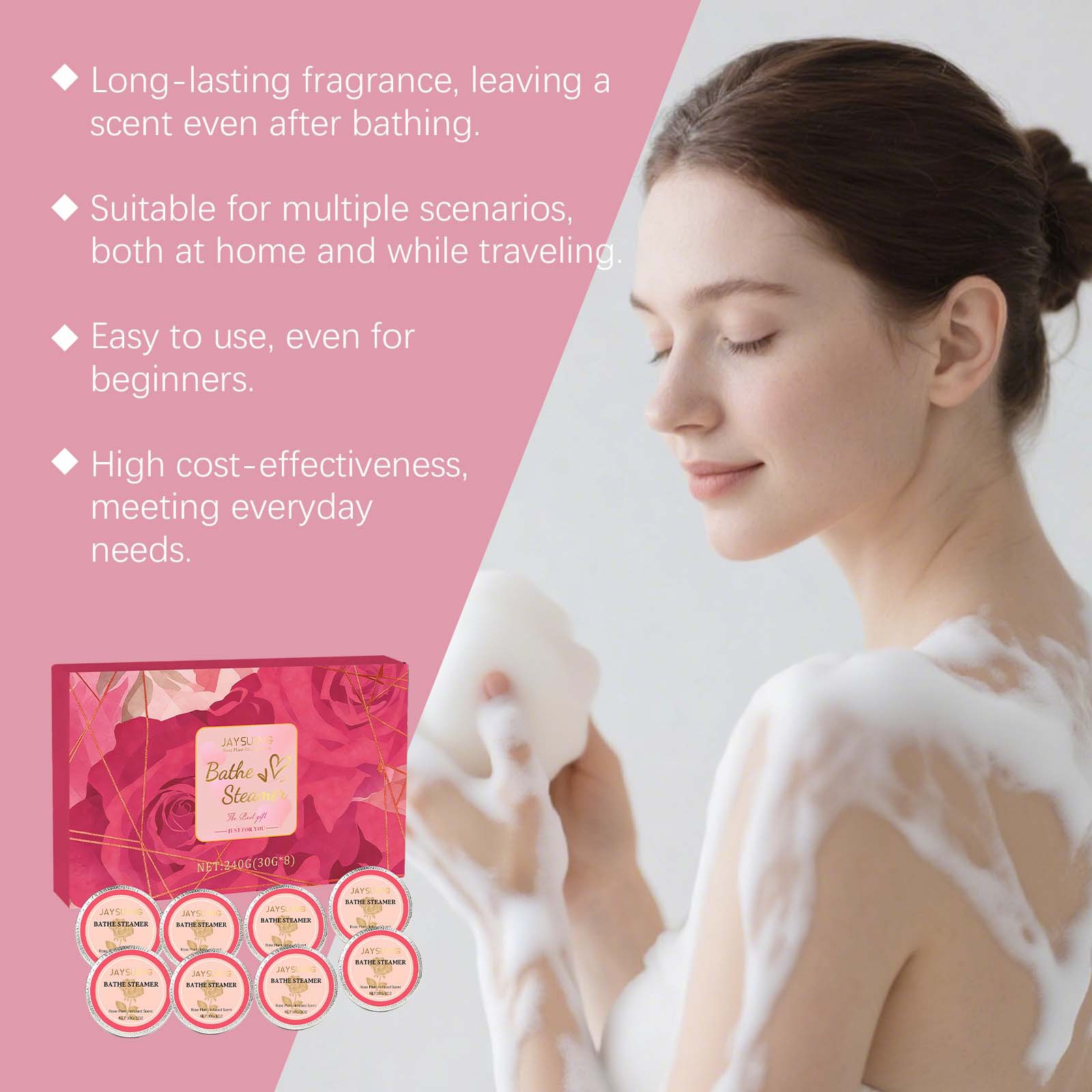 Jaysuing Rose Shower Tablets C - Shower Steamer Tablet recension och pris